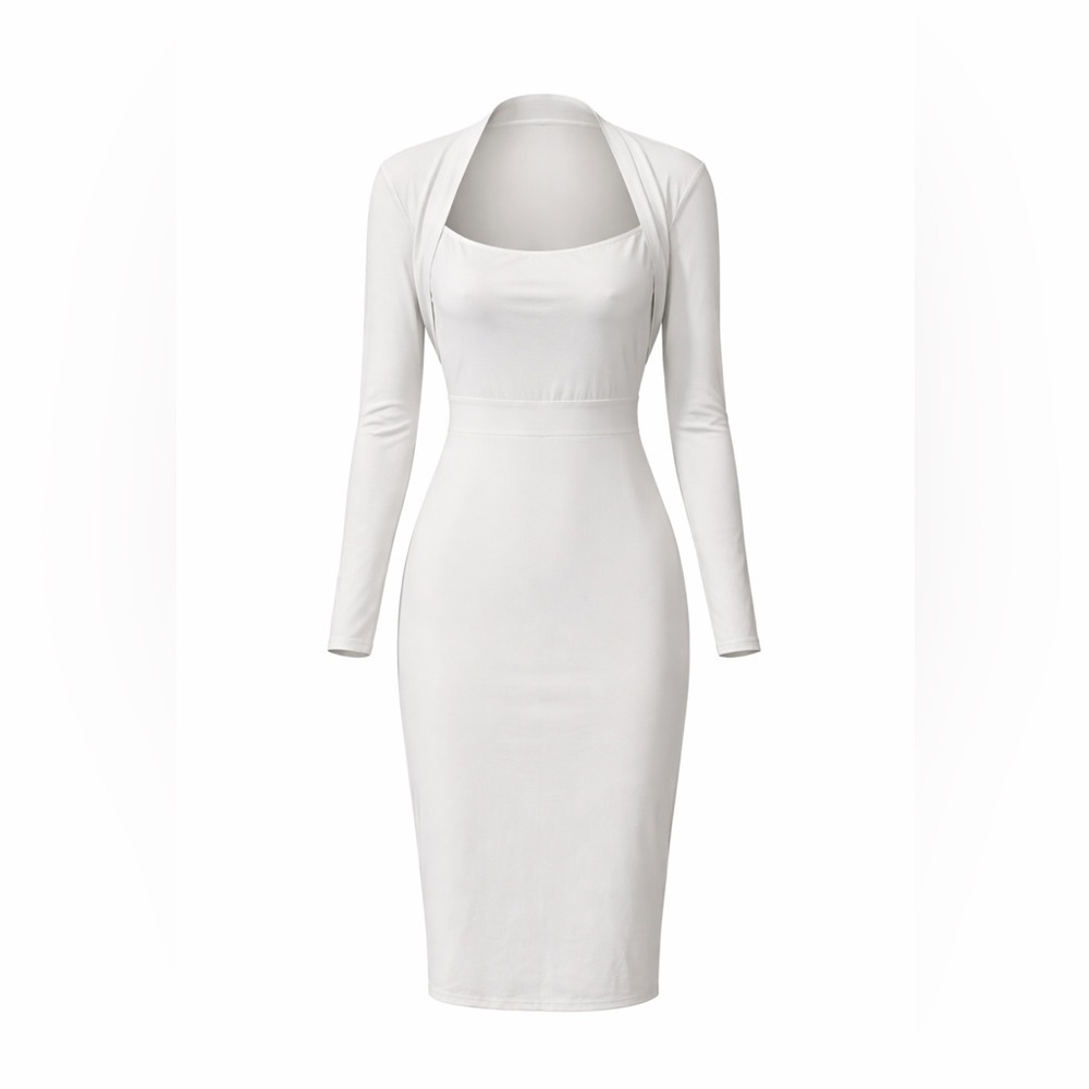 Halara NWT white midi Shapewear dress, medium
